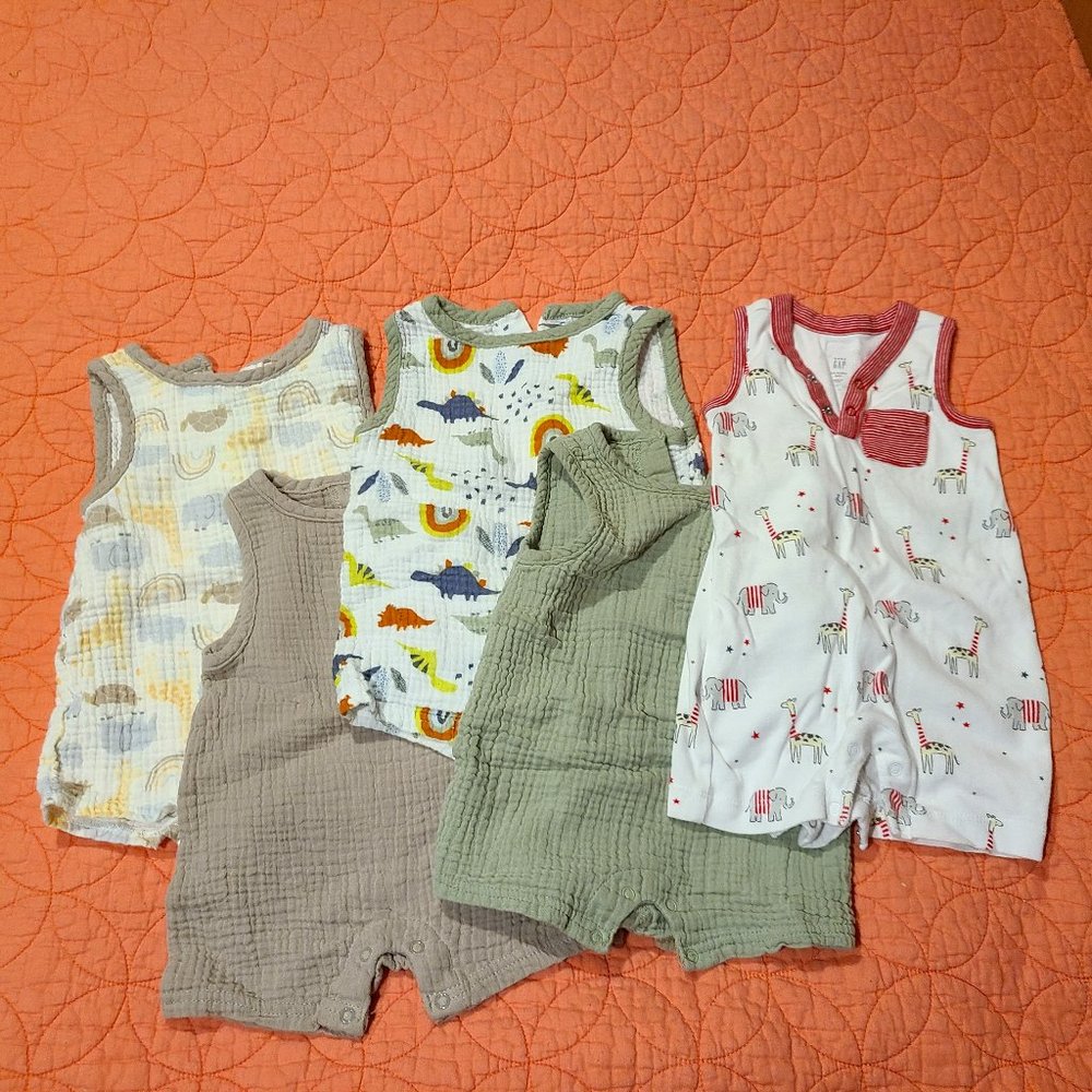 BOYS SUMMER ROMPER BUNDLE 3-6 MONTH